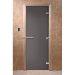 Дверь 700х1700 графит матовый, коробка листва "Затмение" DoorWood