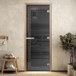 Дверь 700*1900 DoorWood "Греция" (серое с гравировкой)	