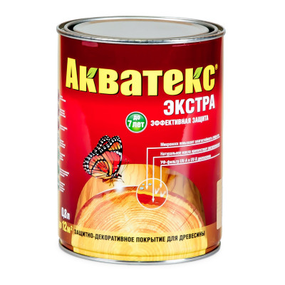 Защитно - декоративное покрытие для древесины Акватекс Экстра бесцветный 0,8 кг