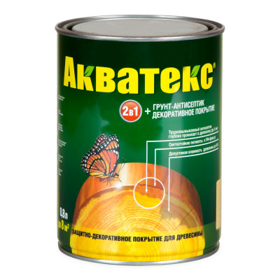 Защитно - декоративное покрытие для древесины Акватекс бесцветный 0,8 кг