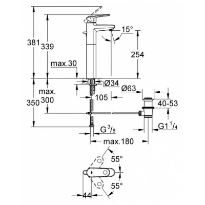 Смеситель для раковины Grohe Europlus II 32618002