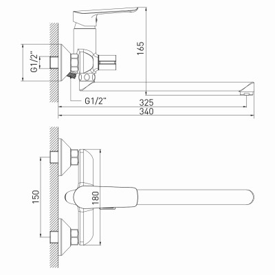 Смеситель для ванны и умывальника Mixline Comfort ML29-02