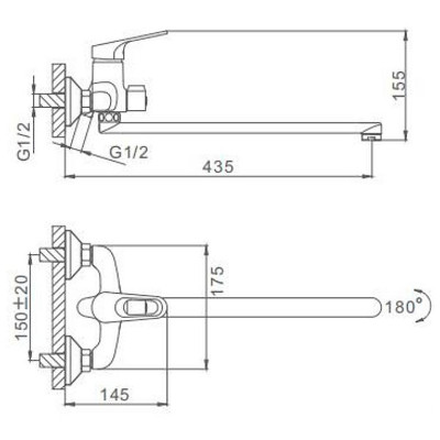 Смеситель для ванны FRAP F2213 Смеситель для ванны FRAP F2213