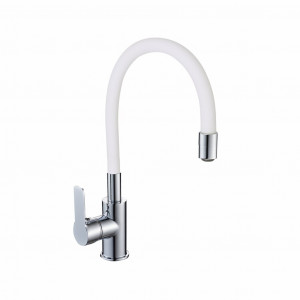 Смеситель для кухни Gota Rocio Santa-Barbara G302531 белый силиконовый излив