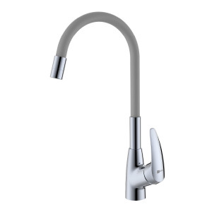 Смеситель для кухни Lemark Linara LM0415C-Gray гибкий излив хром - серый