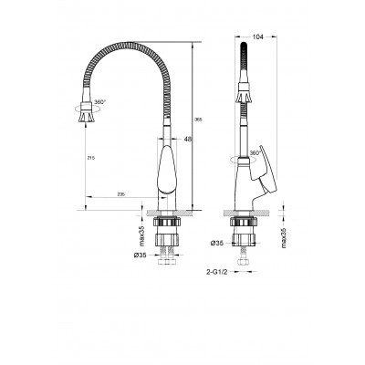 Смеситель для кухни Lemark Linara LM0413С гибкий излив хром