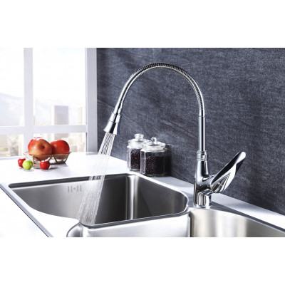 Смеситель для кухни Lemark Linara LM0413С гибкий излив хром
