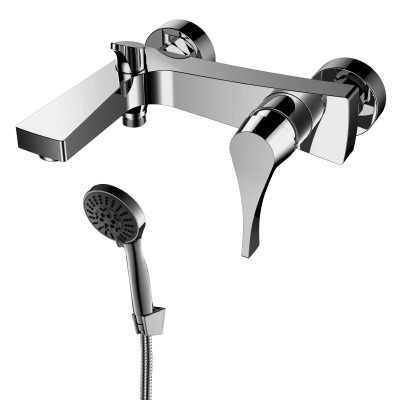Смеситель для ванны Rossinka SILVERMIX RS34-31 короткий излив хром