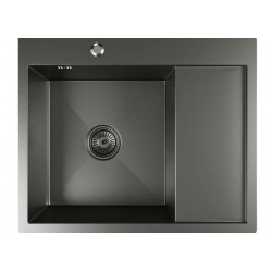 Мойка MIXLINE настольного монтажа 60х50 (3,0) левый выпуск 3 1/2 pro с фаской 20см (черный графит)