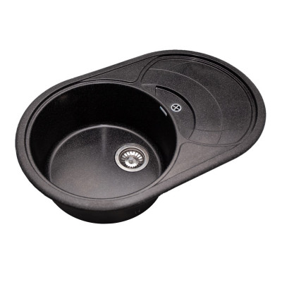 Мойка GranAlliance G-31 770х500 черная + сифон Мойка GranAlliance G-31 770х500 черная + сифон