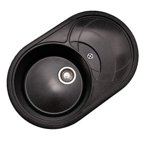 Мойка GranAlliance G-31 770х500 черная + сифон