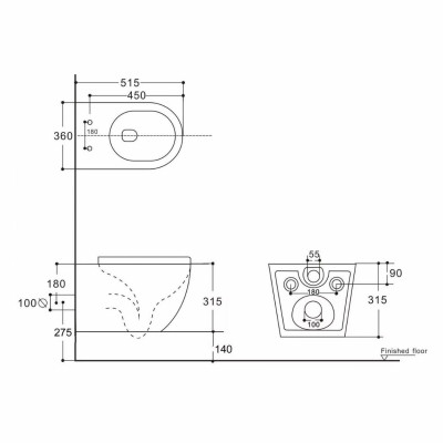 Унитаз подвесной Aquanet Rimless Cetus 2.0 W LX-1901