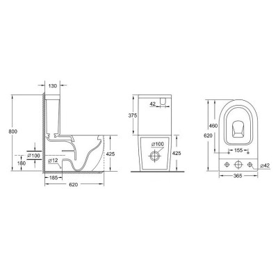 Унитаз - компакт Aquanet Rimless Cetus 2.0 C1 LX-2903 Унитаз - компакт Aquanet Rimless Cetus 2.0 C1 LX-2903